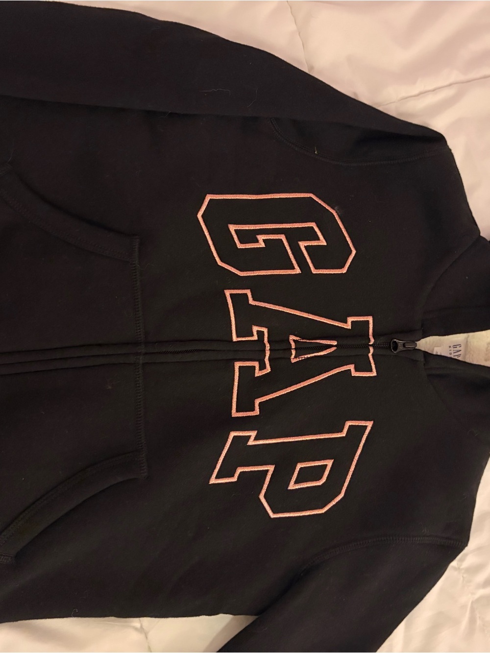 GAP Black Hoodie with Pink Logo Accent